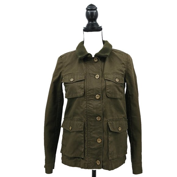 J Crew Olive Khaki Waxed Utility Cargo 